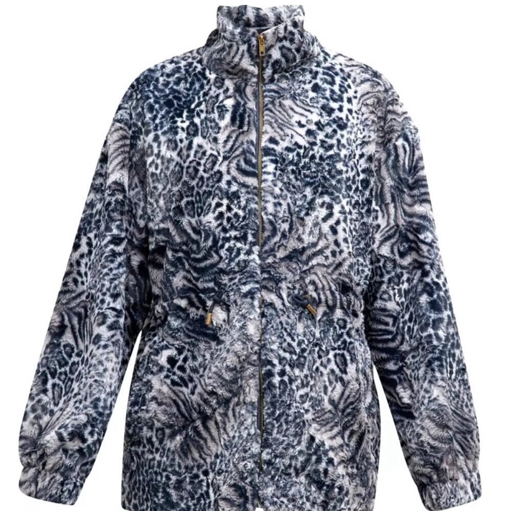 Johnny Was Smoke Leopard Faux Fur Jacket. Size Small - Picture 3 of 8